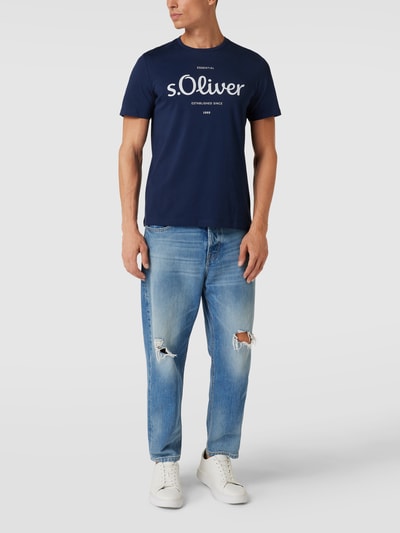 s.Oliver RED LABEL T-Shirt mit Label-Print Dunkelblau 1