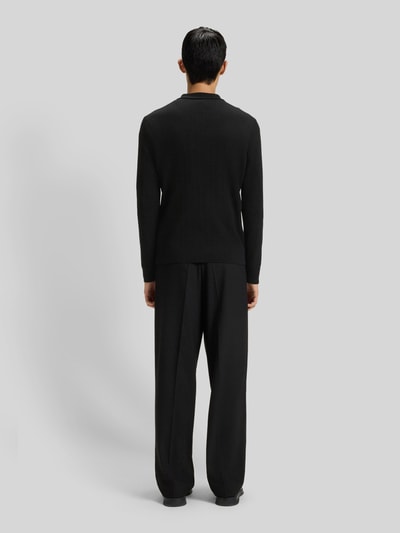 HUGO Sweter z dzianiny o kroju regular fit z mieszanki wiskozy model ‘SASTORO’ Czarny 5