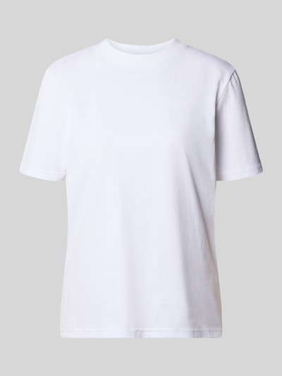 Produktfoto, weißes Regular-Fit T-Shirt aus reiner Baumwolle Model 'MONJA' von ONLY, glatte Textur, klassische T-Shirt-Optik, Damen T-Shirt