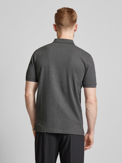 Gant Regular fit poloshirt met labelstitching Antraciet gemêleerd - 5