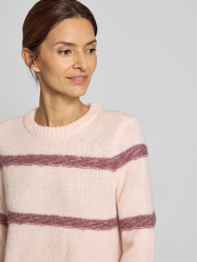 Vero Moda Regular Fit Strickpullover mit Woll-Anteil Modell 'ZADA' Rosa 3