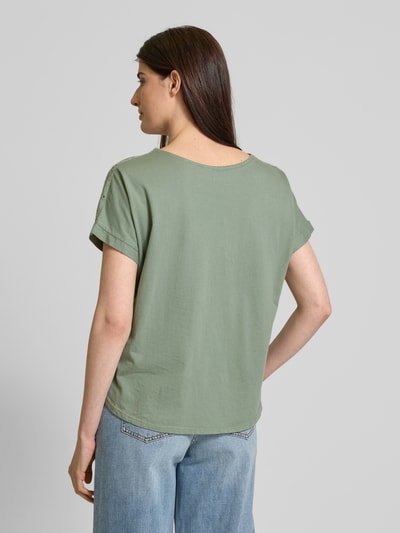 ZABAIONE T-shirt met structuurmotief Kaki - 5