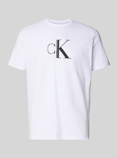 Calvin Klein Jeans Regular Fit T-Shirt aus reiner Baumwolle mit Logo-Print Weiss 2