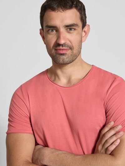 JOOP! Jeans T-Shirt mit geripptem Rundhalsausschnitt Modell 'Cesare' Lachs 3