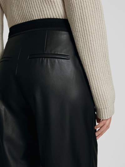 MAC Stoffen broek in leerlook, model 'CHiara' Zwart - 3