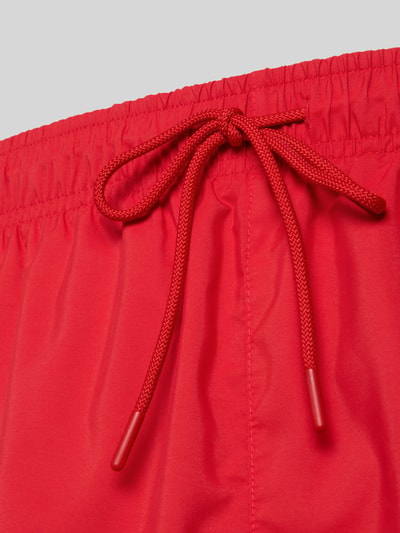 Produktfoto, Badeshorts mit Logo-Stitching von Lacoste, efekt: jednolity kolor, szybkoschnący, tunel, elastyczny ściągacz, wpuszczane kieszenie