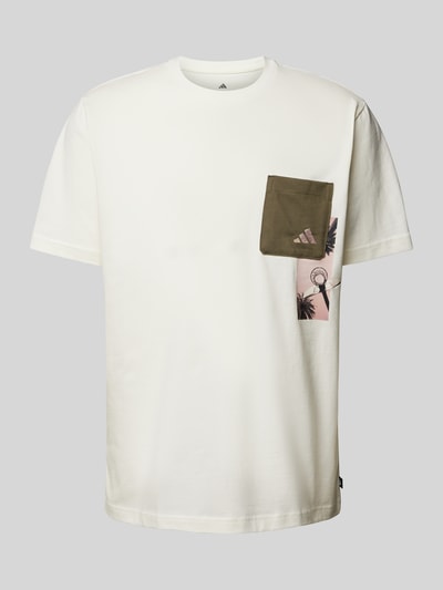 ADIDAS SPORTSWEAR T-Shirt mit Label-Print Modell 'LENS' Offwhite 2