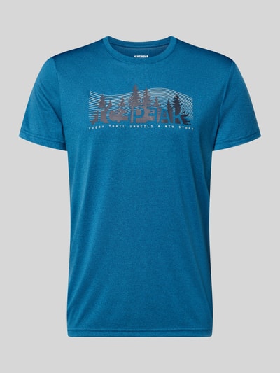 Produktfoto, Regular Fit T-Shirt mit Rundhalsausschnitt Modell 'Bearden' von Icepeak in Blau mit Logo-Print, glatte Textur, Herren T-Shirt