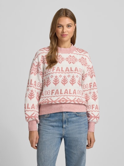 Vila Strickpullover mit Stehkragen Modell 'FROSTINA' Rose 4