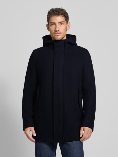 Manuel Ritz Wollen jas met opstaande kraag Marineblauw - 4