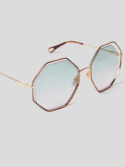 Chloé Hexagonale Sonnenbrille Mittelbraun 3