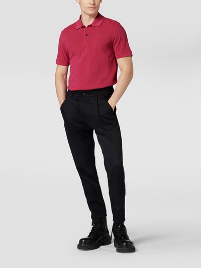 BOSS Orange Slim fit poloshirt met labelprint, model 'Prime' Fuchsia - 1