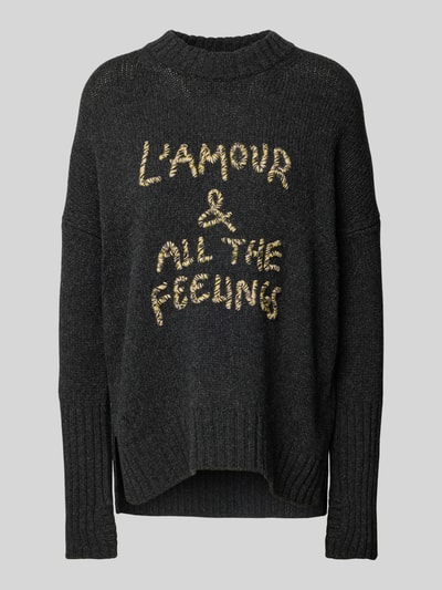 Zadig & Voltaire Oversized Strickpullover aus Lanawolle Modell 'MALTA' Anthrazit 1