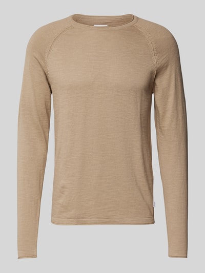 Jack & Jones Longsleeve mit geripptem Rundhalsausschnitt Modell 'BREEZE' Beige 2