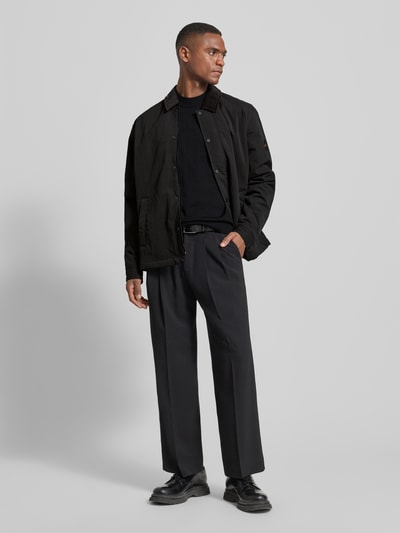 BOSS Orange Regular Fit Jacke mit Cord-Kragen Modell 'LEIDON-ZIP_M' Black 1