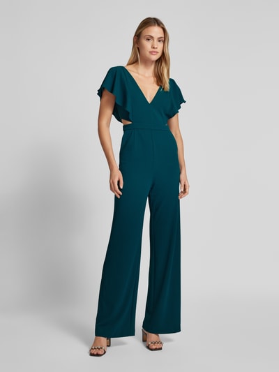 Jake*s Cocktail Jumpsuit mit Taillenband und Cut Outs Dunkelgruen Melange 4