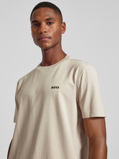 BOSS Green T-Shirt mit Label-Print Beige 3