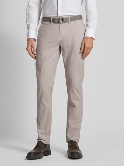 MCNEAL Slim Fit Stoffhose mit Gürtel Beige 4