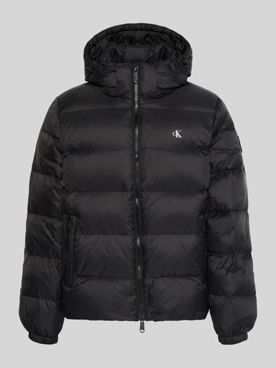 Calvin Klein Jeans kurtka pikowana o kroju regular fit z odpinanym kapturem Czarny 1