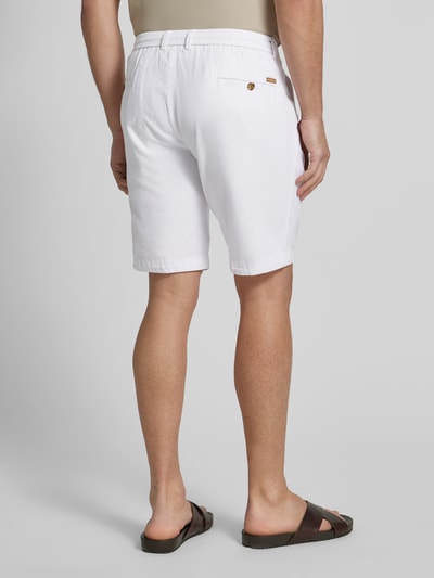bugatti Slim Fit Shorts aus Baumwoll-Leinen-Mix Weiss 5