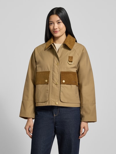 Barbour Relaxed Fit Jacke aus Baumwoll-Mix mit Cordkragen Modell 'PHOEBE' Cognac 4