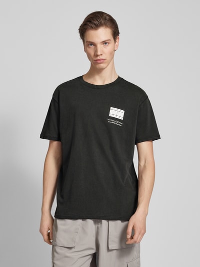 Tommy Jeans Regular fit T-shirt met labelprint Zwart - 4