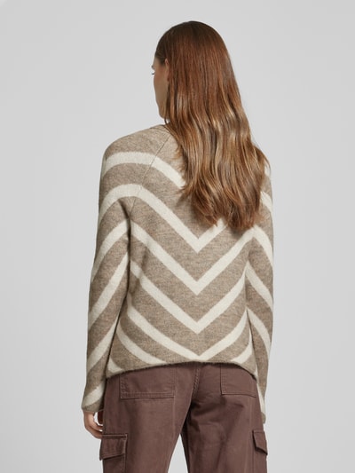 Only Gebreide pullover met ronde hals, model 'ELIZA' Taupe gemêleerd - 5