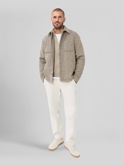 Brax Strickjacke aus Kaschmir-Misch mit Stehkragen Mittelbraun 1