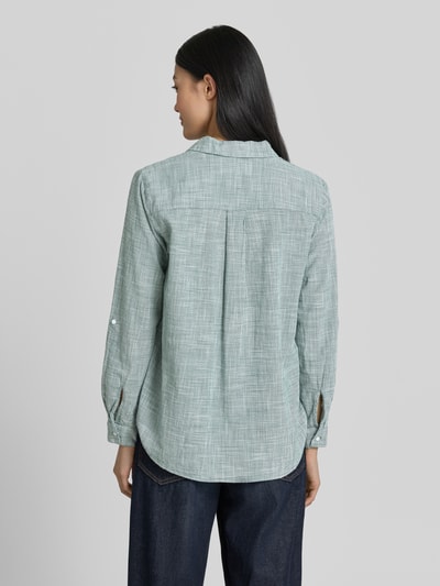 Tom Tailor Regular Fit Hemdbluse aus reiner Baumwolle Dunkelgruen 5