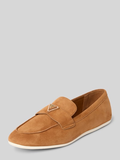 Guess Mokasyny z detalem z logo model ‘BAYLON’ Beżowy 1