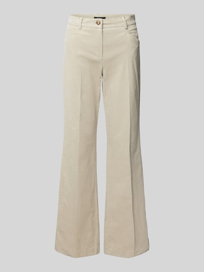 TONI Flared corduroy broek met persplooien, model 'Jolie' Beige - 2