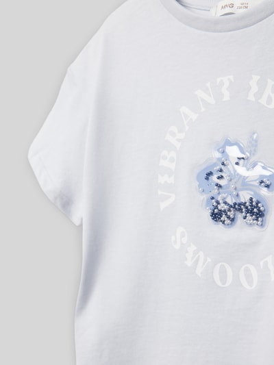 Mango T-Shirt mit Motiv-Print Modell 'fish' Bleu 2