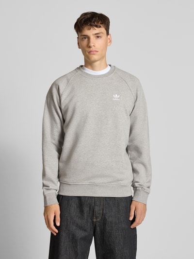 adidas Originals Bluza z wyhaftowanym logo Jasnoszary melanż 4