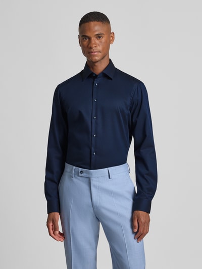 Christian Berg Men Regular Fit Business-Hemd aus reiner Baumwolle mit Kentkragen Marine 4