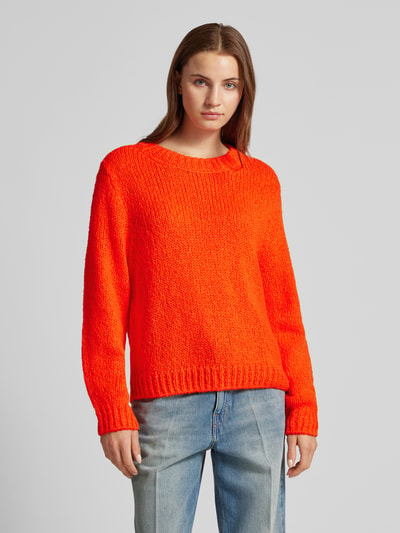 Oui Gebreide pullover met ribboorden Rood - 4