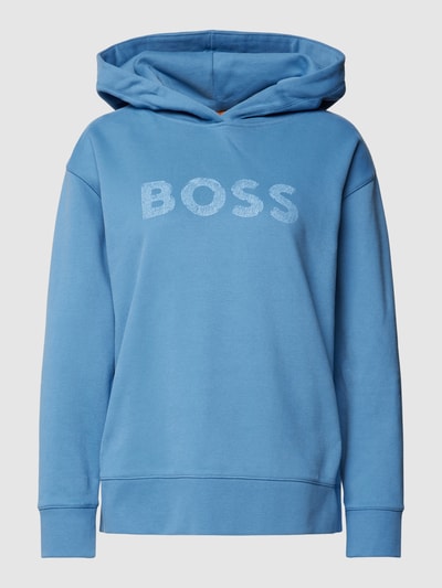 BOSS Orange Hoodie mit Label-Print Modell 'Edelight' Rauchblau 2