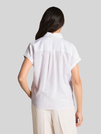 Tom Tailor Loose Fit Bluse aus Leinen-Viskose-Mix Weiss 5