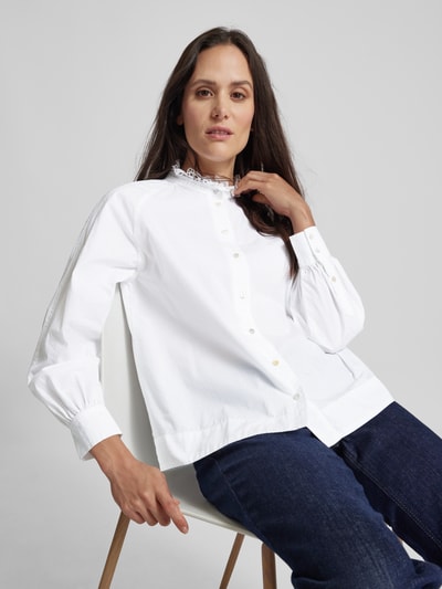 Rich & Royal Regular fit overhemdblouse met opstaande kraag Offwhite - 3