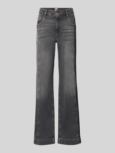 Produktfoto, graue Wide Leg Jeans aus Baumwoll-Mix Modell 'Maine' von Brax, Damen Wide & Loose Fit Jeans, sichtbare Nähte, glatte Textur