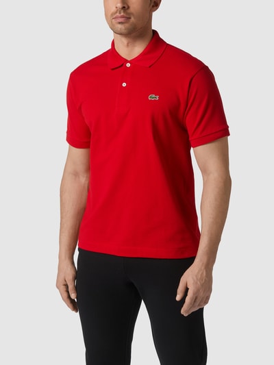 Lacoste Poloshirt met labelstitching Rood - 4