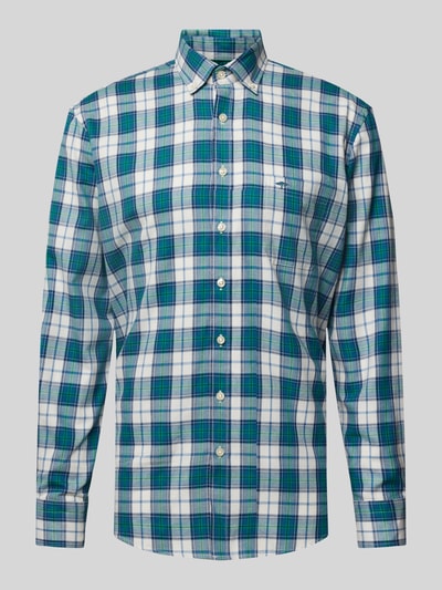 Fynch-Hatton Freizeithemd mit Button-Down-Kragen Hellgruen 2