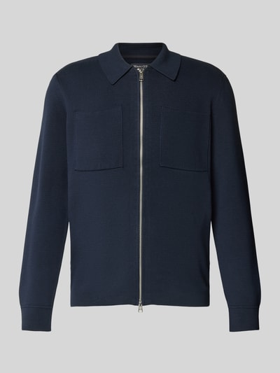 Marc O'Polo Regular Fit Strickjacke aus reiner Baumwolle mit aufgesetzten Brusttaschen Marine 2