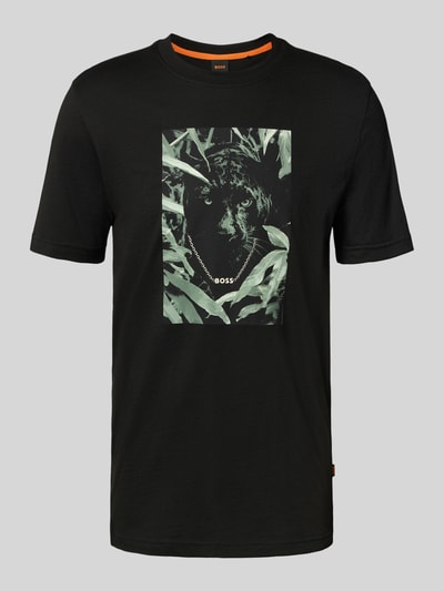BOSS Orange Regular Fit T-Shirt aus reiner Baumwolle Modell 'ANIMALI' Black 2