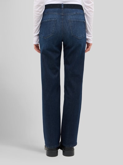 ANGELS High waist straight fit jeans met logo in band Donkerblauw - 5