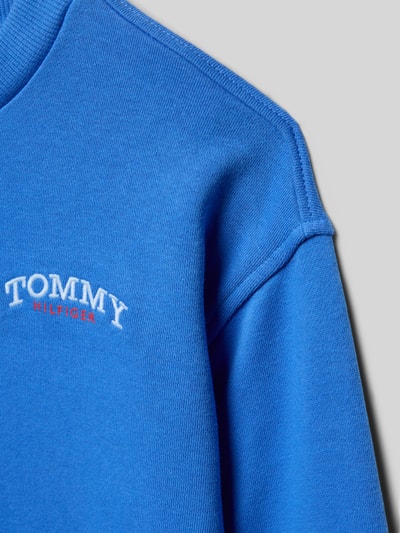 Produktfoto, Regular Fit Sweatjacke aus Baumwoll-Mix von Tommy Hilfiger Teens, niebieska, gładka faktura, haftowany label print