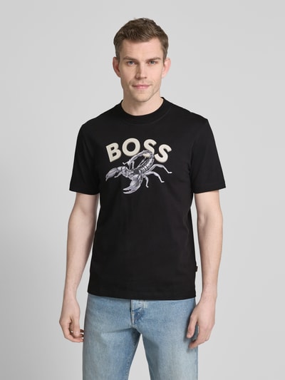 BOSS Orange T-Shirt mit Label-Motiv-Print Modell 'Bossfish' Black 4