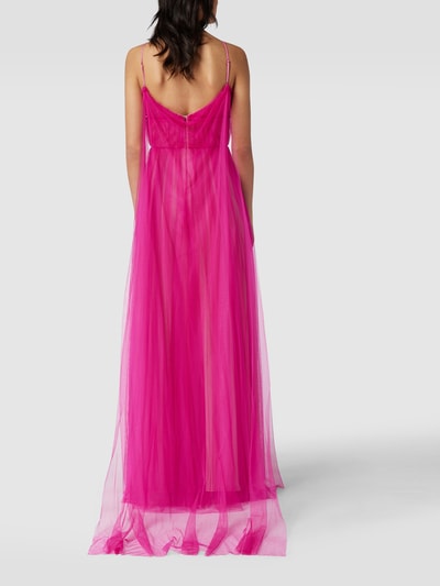 Vera Wang Bride Avondjurk met spaghettibandjes, model 'Manuela' Fuchsia - 5