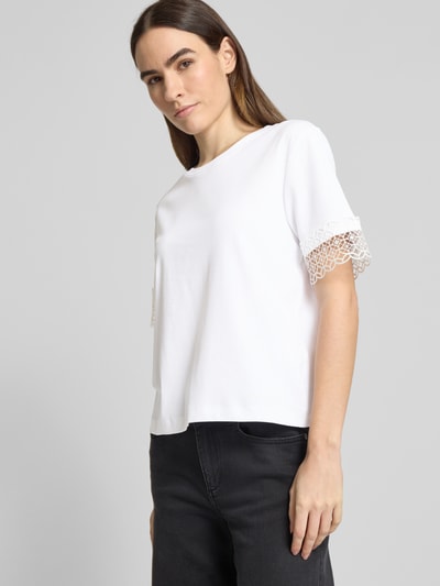 Marc Cain T-Shirt mit Spitzenbesatz Weiss 3