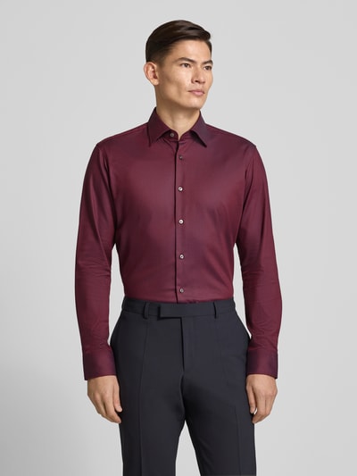 BOSS Koszula biznesowa o kroju regular fit z mieszanki bawełny model ‘JOE’ Bordowy 4