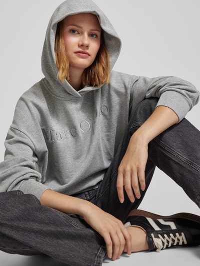 Marc O'Polo Hoodie met labelstitching Lichtgrijs gemêleerd - 3